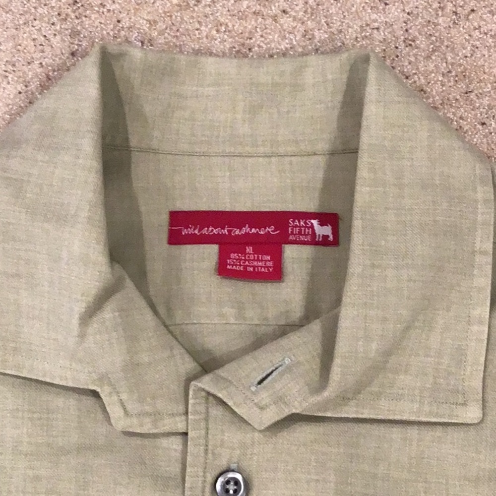 Saks Fifth Ave LS XL cashmere & cotton shirt